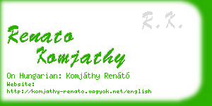 renato komjathy business card