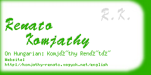 renato komjathy business card